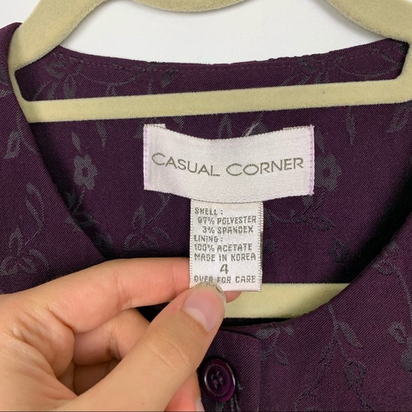 Vintage 80s 90s Deep Purple Floral Jacquard Suit Vest Casual Corner - Picture 10 of 14